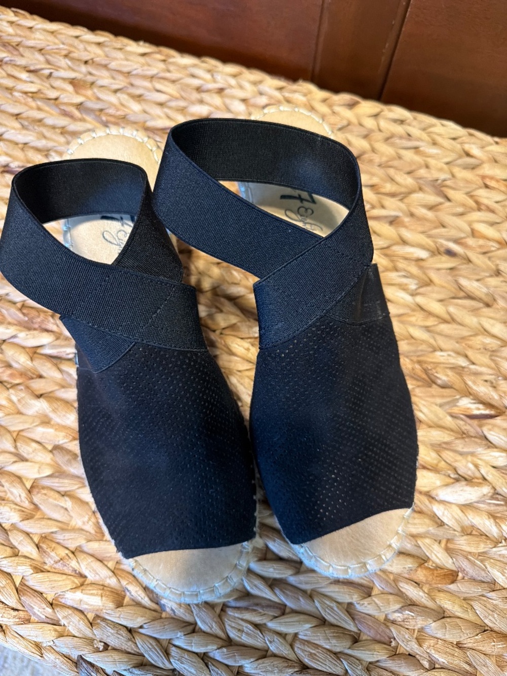 Cute black wedge sandals